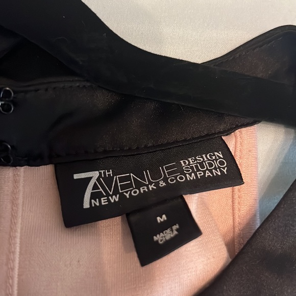 Lightly worn pink and black accent lace blouse. Dress up or down. - Picture 3 of 3